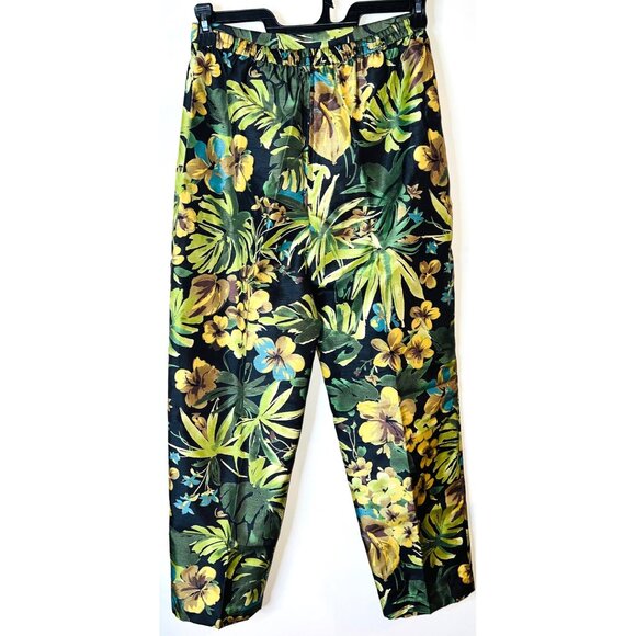 Jessica Howard Tropical Floral Print Pants Size 12 Elastic Waist Back zipper - Picture 2 of 4
